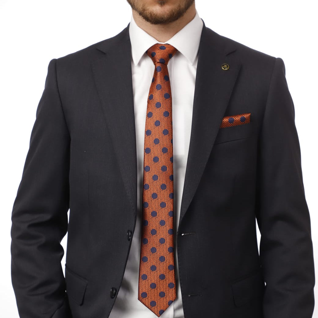 Orange &Navy Tie