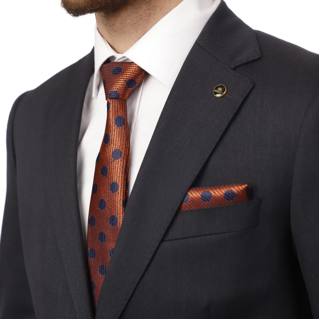 Orange &Navy Tie